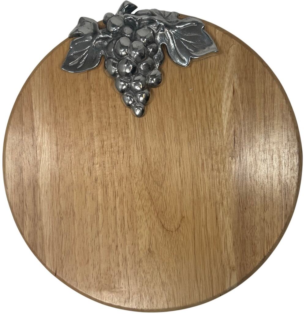 12” Cheese Plate Serving Platter Entertaining Dish Neutral Decor Grapes Accent
